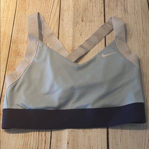 LIGHT BLUE NIKE CROSS STRAP SPORTS BRA SMALL